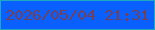 文字の大きさ：3、枠の色：1da9bf、背景の色：0960ff、文字の色：734058 無料ブログパーツのブログ時計
