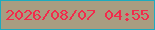 文字の大きさ：2、枠の色：1dabbe、背景の色：a89d81、文字の色：f22a4b 無料ブログパーツのブログ時計