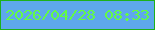 文字の大きさ：5、枠の色：1db11b、背景の色：5ea8ec、文字の色：63fb45 無料ブログパーツのブログ時計