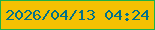 文字の大きさ：5、枠の色：1db148、背景の色：f4c102、文字の色：037189 無料ブログパーツのブログ時計