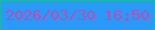 文字の大きさ：4、枠の色：1db4b6、背景の色：299af8、文字の色：bf49b6 無料ブログパーツのブログ時計