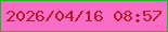 文字の大きさ：5、枠の色：1db725、背景の色：f86dc5、文字の色：b51a29 無料ブログパーツのブログ時計