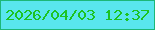 文字の大きさ：2、枠の色：1db777、背景の色：59e6ed、文字の色：1cc321 無料ブログパーツのブログ時計