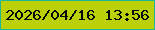 文字の大きさ：5、枠の色：1db798、背景の色：bcd007、文字の色：020907 無料ブログパーツのブログ時計