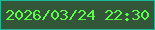 文字の大きさ：1、枠の色：1db899、背景の色：335639、文字の色：5cfd46 無料ブログパーツのブログ時計
