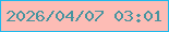 文字の大きさ：1、枠の色：1db9ed、背景の色：fdbcb5、文字の色：47949f 無料ブログパーツのブログ時計