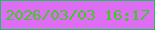 文字の大きさ：3、枠の色：1dbf5a、背景の色：dd6ef4、文字の色：3fca23 無料ブログパーツのブログ時計