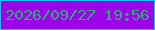 文字の大きさ：2、枠の色：1dbff3、背景の色：9d03e8、文字の色：2baf77 無料ブログパーツのブログ時計