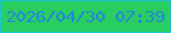 文字の大きさ：4、枠の色：1dc2d3、背景の色：28cf60、文字の色：2182e4 無料ブログパーツのブログ時計