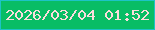 文字の大きさ：2、枠の色：1dc3c6、背景の色：08bd65、文字の色：fbdddc 無料ブログパーツのブログ時計