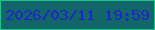 文字の大きさ：4、枠の色：1dc48a、背景の色：126569、文字の色：1e26cb 無料ブログパーツのブログ時計