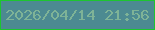 文字の大きさ：2、枠の色：1dc530、背景の色：4c8a91、文字の色：7eb397 無料ブログパーツのブログ時計