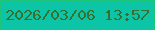 文字の大きさ：3、枠の色：1dc578、背景の色：0cc5a7、文字の色：367031 無料ブログパーツのブログ時計