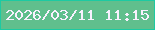 文字の大きさ：5、枠の色：1dcaa2、背景の色：60bf8d、文字の色：f9f1ff 無料ブログパーツのブログ時計