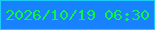 文字の大きさ：1、枠の色：1dccf4、背景の色：1881fe、文字の色：11f14e 無料ブログパーツのブログ時計