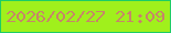 文字の大きさ：4、枠の色：1dcd65、背景の色：a0f01c、文字の色：c78569 無料ブログパーツのブログ時計