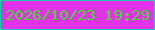 文字の大きさ：4、枠の色：1dcda6、背景の色：e332e9、文字の色：41dd2c 無料ブログパーツのブログ時計