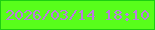 文字の大きさ：2、枠の色：1dce11、背景の色：58fe1b、文字の色：ba7bdf 無料ブログパーツのブログ時計