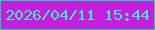 文字の大きさ：3、枠の色：1dceab、背景の色：c41edf、文字の色：3febca 無料ブログパーツのブログ時計