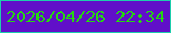 文字の大きさ：1、枠の色：1dceac、背景の色：610fc9、文字の色：27d512 無料ブログパーツのブログ時計