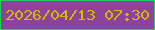 文字の大きさ：4、枠の色：1dcf60、背景の色：8d439a、文字の色：d5b707 無料ブログパーツのブログ時計