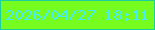 文字の大きさ：5、枠の色：1dcf9c、背景の色：76fd1f、文字の色：48eef7 無料ブログパーツのブログ時計