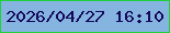 文字の大きさ：4、枠の色：1dd03c、背景の色：86b4e0、文字の色：13085a 無料ブログパーツのブログ時計