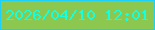 文字の大きさ：4、枠の色：1dd0f9、背景の色：8cc850、文字の色：16ffdf 無料ブログパーツのブログ時計