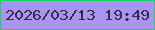 文字の大きさ：4、枠の色：1dd163、背景の色：a994ef、文字の色：382d46 無料ブログパーツのブログ時計
