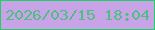 文字の大きさ：5、枠の色：1dd263、背景の色：c9a3e7、文字の色：4dbf7f 無料ブログパーツのブログ時計