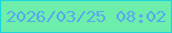文字の大きさ：1、枠の色：1dd6db、背景の色：6deeab、文字の色：57a9ec 無料ブログパーツのブログ時計