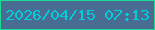 文字の大きさ：4、枠の色：1ddb92、背景の色：496d92、文字の色：01ceda 無料ブログパーツのブログ時計