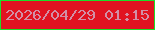 文字の大きさ：3、枠の色：1dde29、背景の色：e11321、文字の色：d28fa6 無料ブログパーツのブログ時計