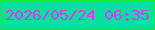 文字の大きさ：1、枠の色：1de240、背景の色：06e09e、文字の色：da3af8 無料ブログパーツのブログ時計