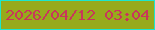 文字の大きさ：2、枠の色：1de6cd、背景の色：97aa1c、文字の色：c8365b 無料ブログパーツのブログ時計