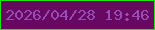 文字の大きさ：4、枠の色：1de812、背景の色：670963、文字の色：984cb4 無料ブログパーツのブログ時計