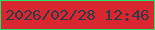 文字の大きさ：1、枠の色：1de867、背景の色：d92732、文字の色：2f3a44 無料ブログパーツのブログ時計