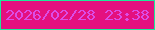 文字の大きさ：4、枠の色：1de999、背景の色：e4107f、文字の色：db4de6 無料ブログパーツのブログ時計