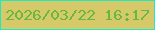 文字の大きさ：3、枠の色：1de9c2、背景の色：d6c96a、文字の色：66b83e 無料ブログパーツのブログ時計