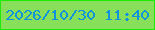 文字の大きさ：4、枠の色：1dea05、背景の色：87df5a、文字の色：0f94dc 無料ブログパーツのブログ時計