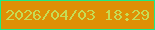 文字の大きさ：3、枠の色：1deb86、背景の色：df9005、文字の色：c6dc54 無料ブログパーツのブログ時計