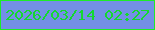 文字の大きさ：4、枠の色：1dec28、背景の色：738fe6、文字の色：14d82f 無料ブログパーツのブログ時計