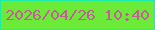 文字の大きさ：4、枠の色：1dedab、背景の色：6bea38、文字の色：c55e96 無料ブログパーツのブログ時計