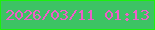 文字の大きさ：3、枠の色：1df00d、背景の色：3dc364、文字の色：ef5ec8 無料ブログパーツのブログ時計