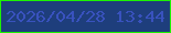 文字の大きさ：5、枠の色：1df204、背景の色：1e3e7c、文字の色：3952be 無料ブログパーツのブログ時計