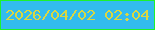 文字の大きさ：5、枠の色：1df22c、背景の色：32bcee、文字の色：dad741 無料ブログパーツのブログ時計