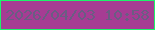 文字の大きさ：1、枠の色：1df26a、背景の色：a63c93、文字の色：6a5d83 無料ブログパーツのブログ時計