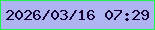 文字の大きさ：1、枠の色：1df34f、背景の色：aeb4f0、文字の色：170032 無料ブログパーツのブログ時計