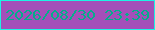 文字の大きさ：5、枠の色：1df3e4、背景の色：a44fb9、文字の色：04ae8b 無料ブログパーツのブログ時計