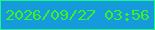 文字の大きさ：2、枠の色：1df48c、背景の色：159adb、文字の色：3ef027 無料ブログパーツのブログ時計